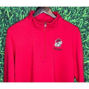 Georgia Bulldogs UGA Dawgs Women’s 2XL Red 1/4 Zip Mock Neck Pullover Sweatshirt